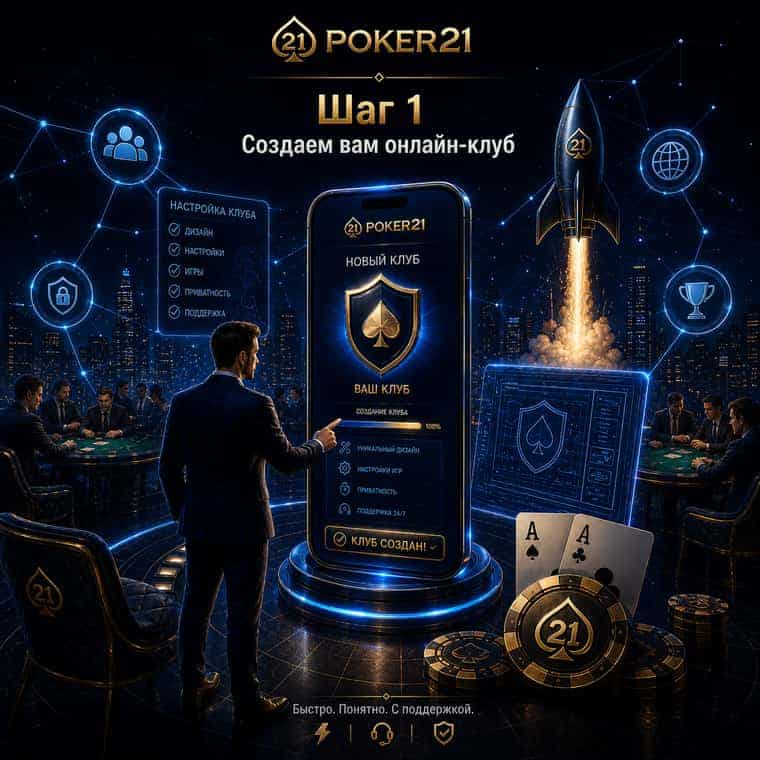 Шаг 1: создаем вам онлайн-клуб Poker21